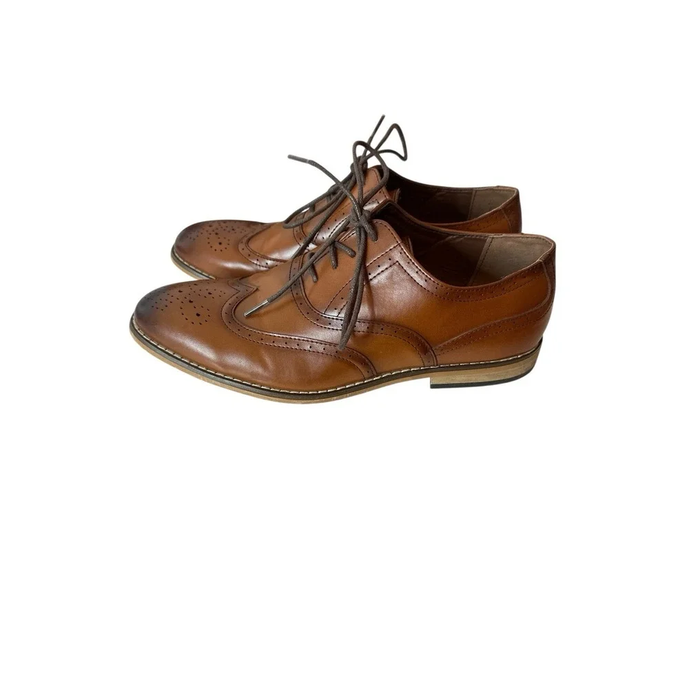 Stacy Adams Boys Dunbar Oxford Cognac Size 6 M Excellent Condition Career Office